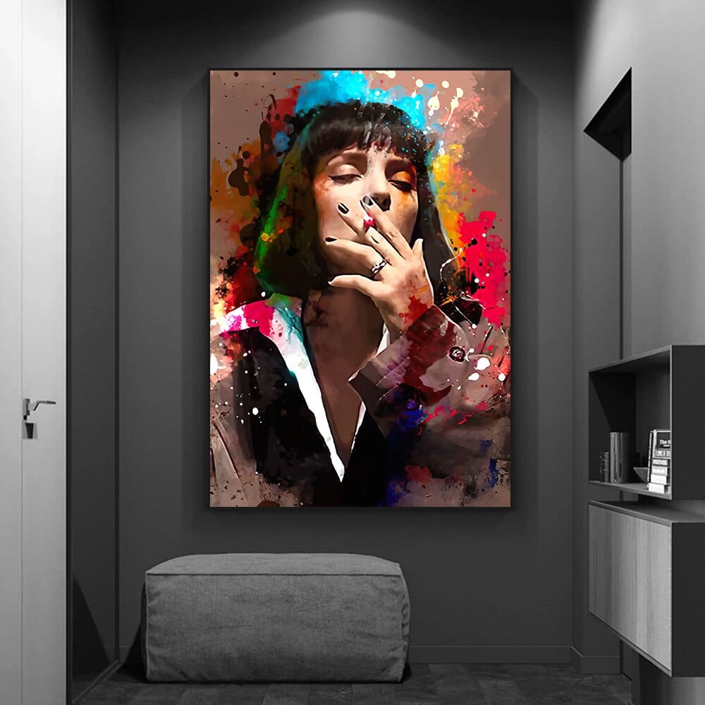 ChandeliersDecor.com-Wall Posters-Smoking Woman Canvas Wall Art Elegant Artwork