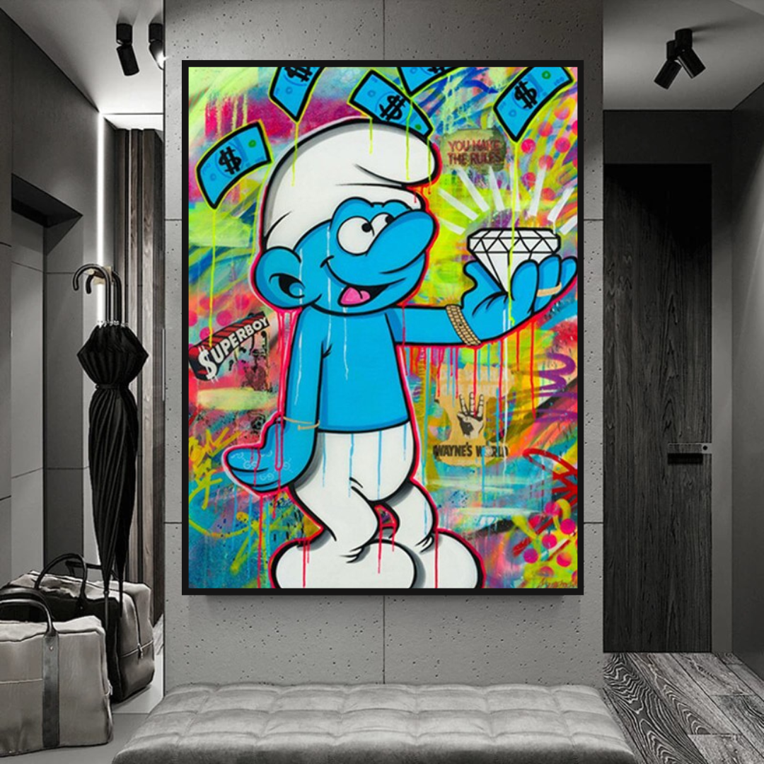 ChandeliersDecor.com-Wall Posters-Smurfie DiamondCanvas Wall Hanging Art