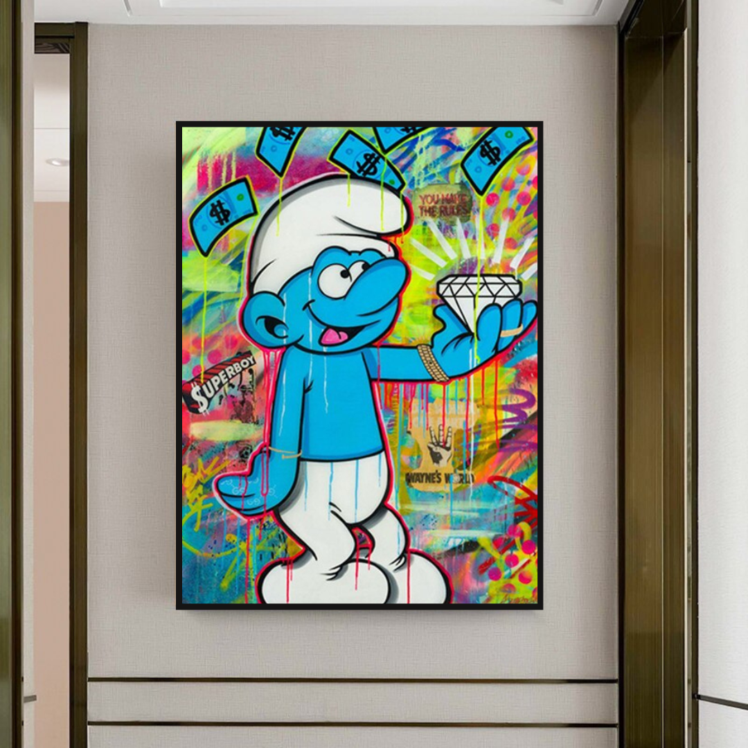 ChandeliersDecor.com-Wall Posters-Smurfie DiamondCanvas Wall Hanging Art