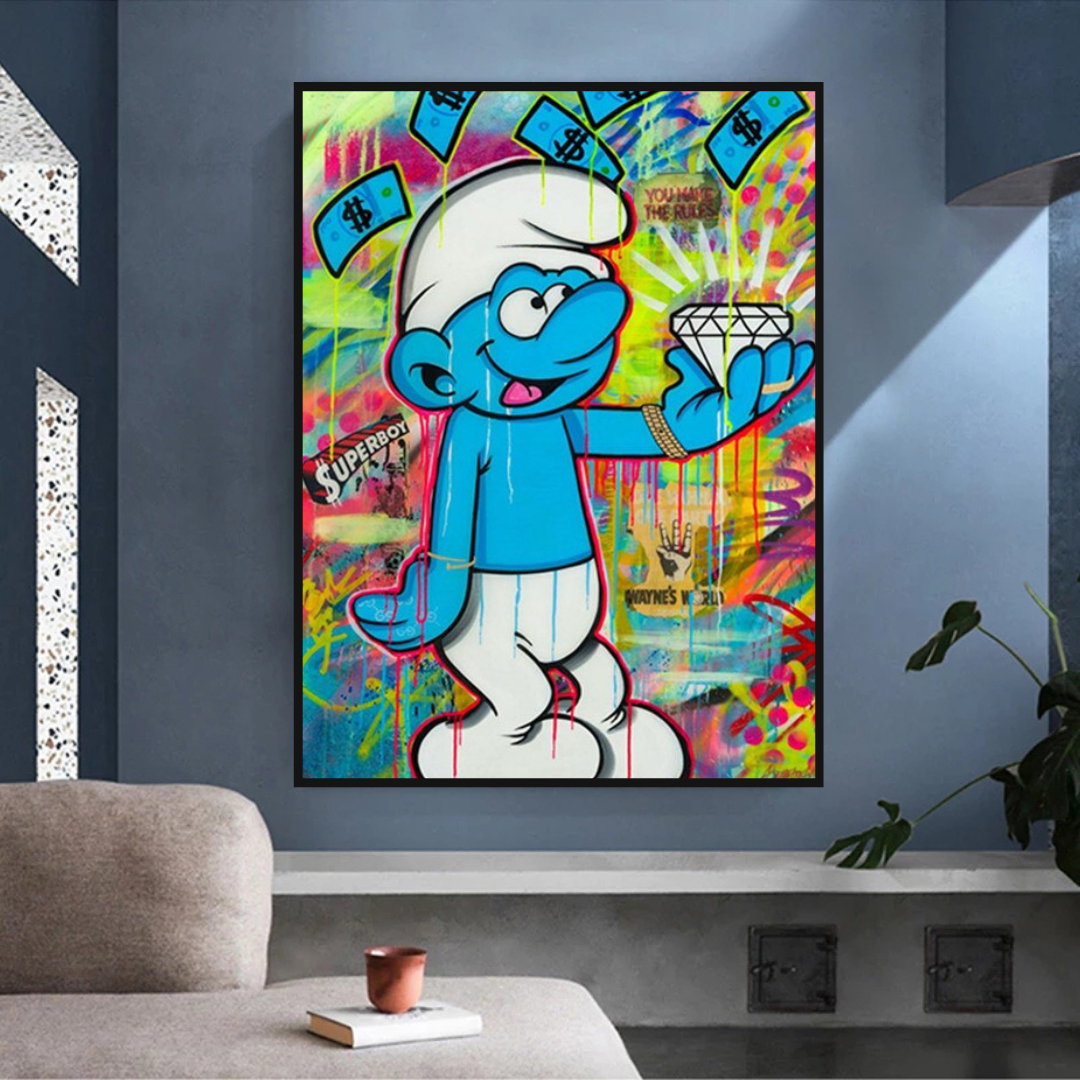 ChandeliersDecor.com-Wall Posters-Smurfie DiamondCanvas Wall Hanging Art