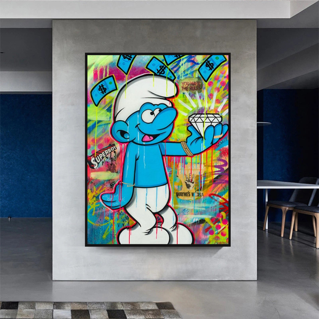 ChandeliersDecor.com-Wall Posters-Smurfie DiamondCanvas Wall Hanging Art