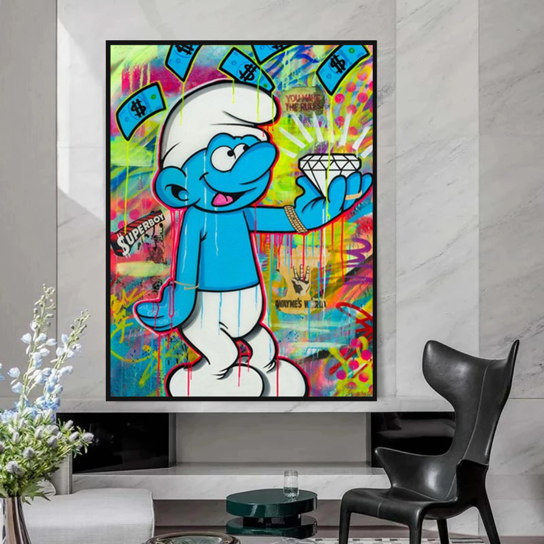 ChandeliersDecor.com-Wall Posters-Smurfie DiamondCanvas Wall Hanging Art