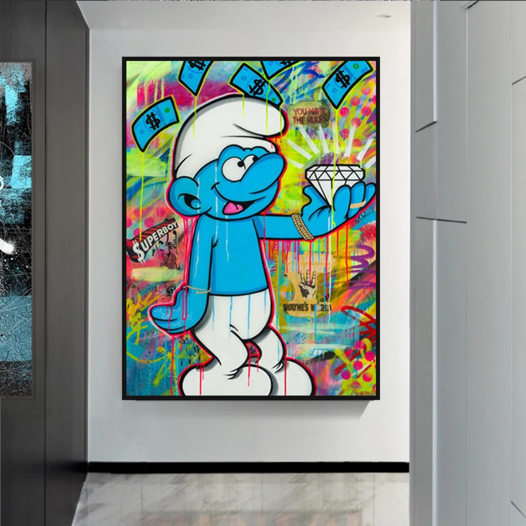 ChandeliersDecor.com-Wall Posters-Smurfie DiamondCanvas Wall Hanging Art
