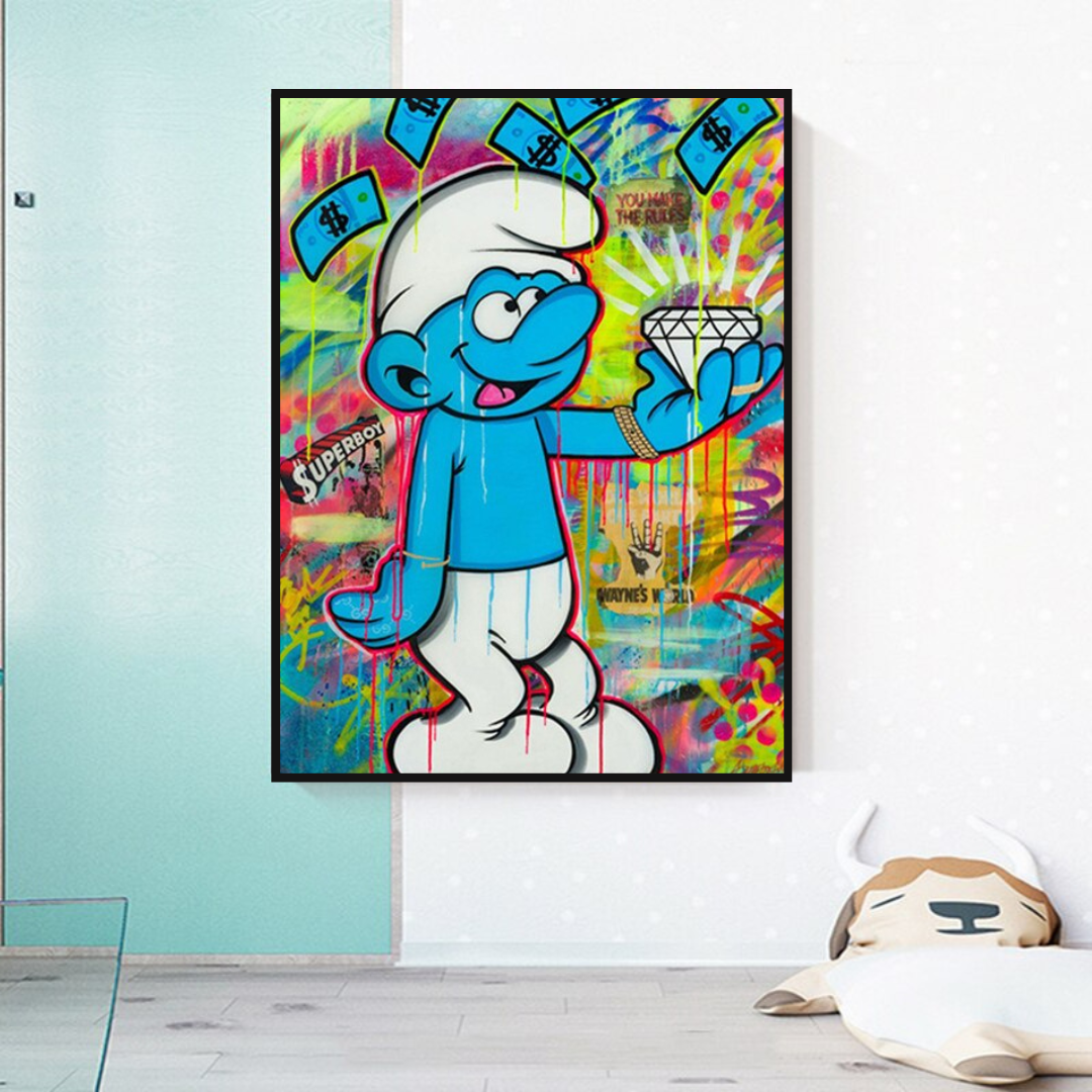ChandeliersDecor.com-Wall Posters-Smurfie DiamondCanvas Wall Hanging Art
