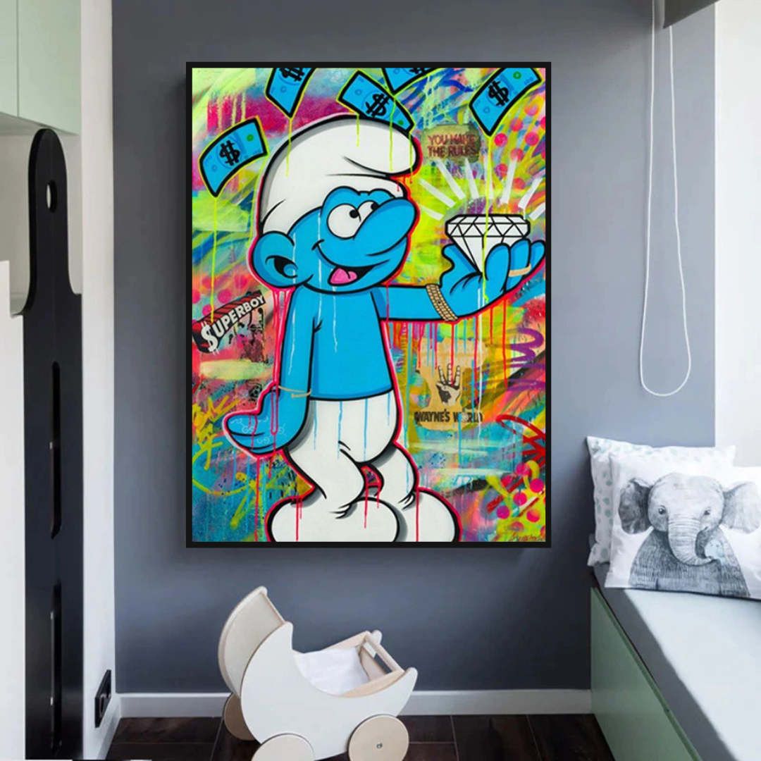 ChandeliersDecor.com-Wall Posters-Smurfie DiamondCanvas Wall Hanging Art