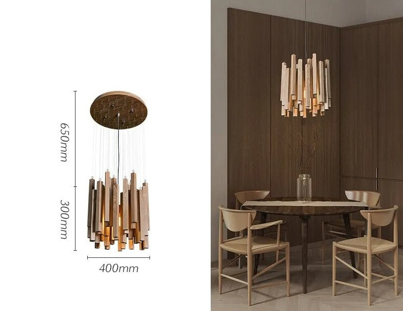 ChandeliersDecor.com-Chandeliers-Solid Oak Wood Bars Hanging Chandelier