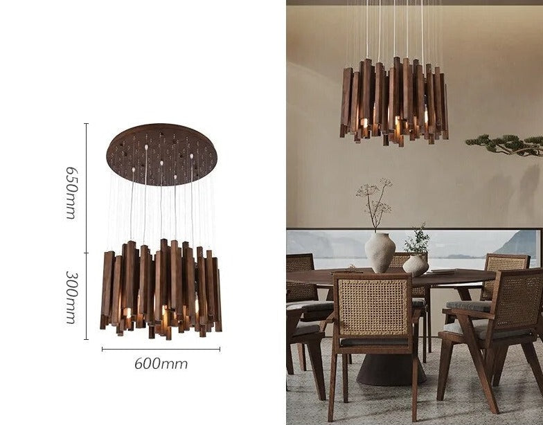 ChandeliersDecor.com-Chandeliers-Solid Oak Wood Bars Hanging Chandelier