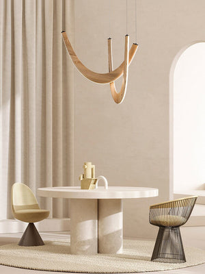 ChandeliersDecor.com-Chandeliers-Solid Oak Wood Loops Chandelier - Handcrafted Beauty