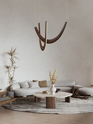 ChandeliersDecor.com-Chandeliers-Solid Oak Wood Loops Chandelier - Handcrafted Beauty