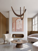ChandeliersDecor.com-Chandeliers-Solid Oak Wood Loops Chandelier - Handcrafted Beauty
