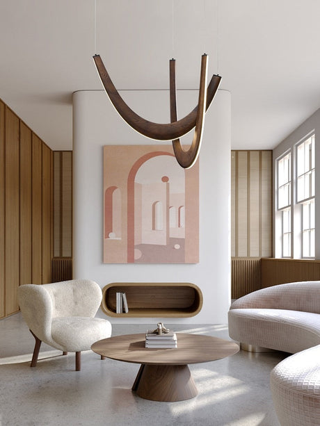 ChandeliersDecor.com-Chandeliers-Solid Oak Wood Loops Chandelier - Handcrafted Beauty