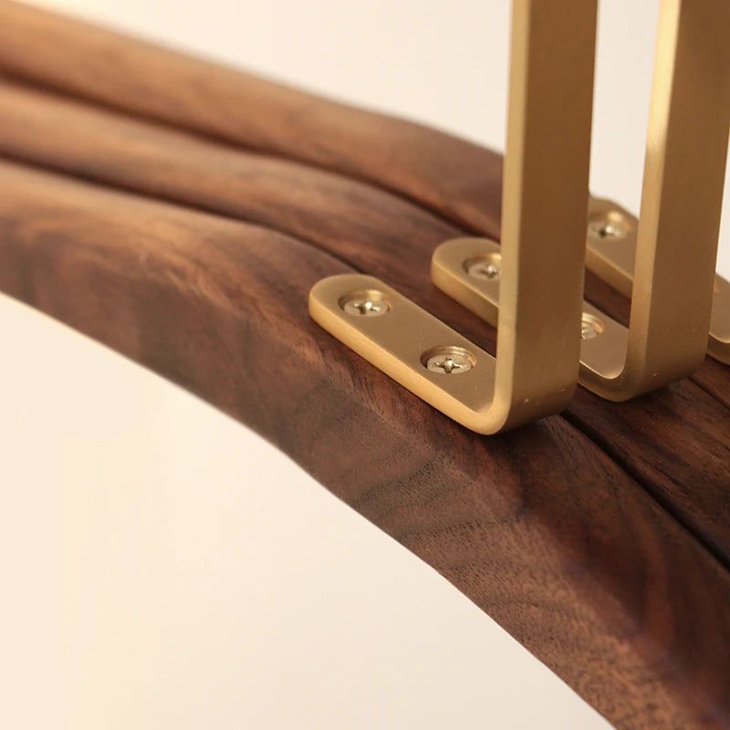 ChandeliersDecor.com-Drying Racks & Hangers-Solid Walnut Wood & Brass High-grade Hangers