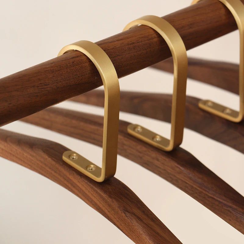 ChandeliersDecor.com-Drying Racks & Hangers-Solid Walnut Wood & Brass High-grade Hangers