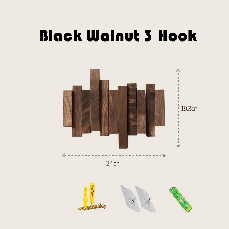 ChandeliersDecor.com-Drying Racks & Hangers-Solid Wood Clothes Hanging Wall Mounted Rack