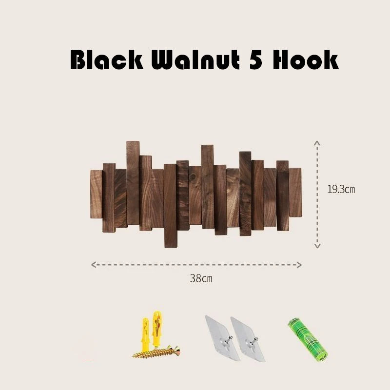 ChandeliersDecor.com-Drying Racks & Hangers-Solid Wood Clothes Hanging Wall Mounted Rack