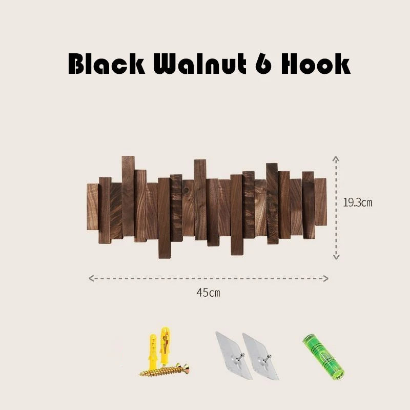 ChandeliersDecor.com-Drying Racks & Hangers-Solid Wood Clothes Hanging Wall Mounted Rack