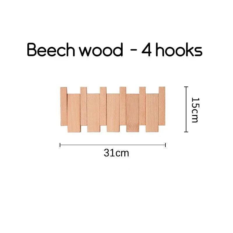 ChandeliersDecor.com-Drying Racks & Hangers-Solid Wood Clothes Hanging Wall Mounted Rack