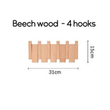 ChandeliersDecor.com-Drying Racks & Hangers-Solid Wood Clothes Hanging Wall Mounted Rack
