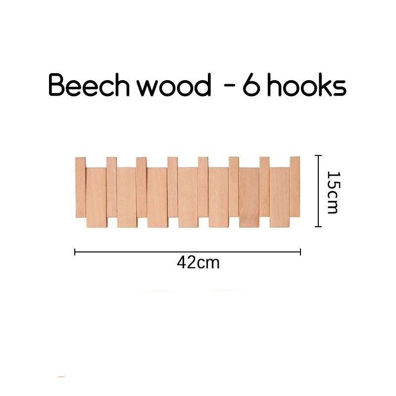 ChandeliersDecor.com-Drying Racks & Hangers-Solid Wood Clothes Hanging Wall Mounted Rack