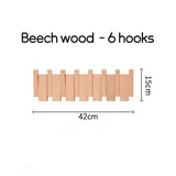 ChandeliersDecor.com-Drying Racks & Hangers-Solid Wood Clothes Hanging Wall Mounted Rack