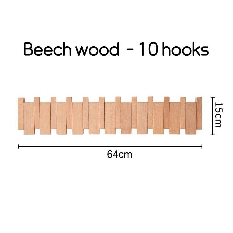 ChandeliersDecor.com-Drying Racks & Hangers-Solid Wood Clothes Hanging Wall Mounted Rack
