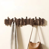 ChandeliersDecor.com-Drying Racks & Hangers-Solid Wood Clothes Hanging Wall Mounted Rack