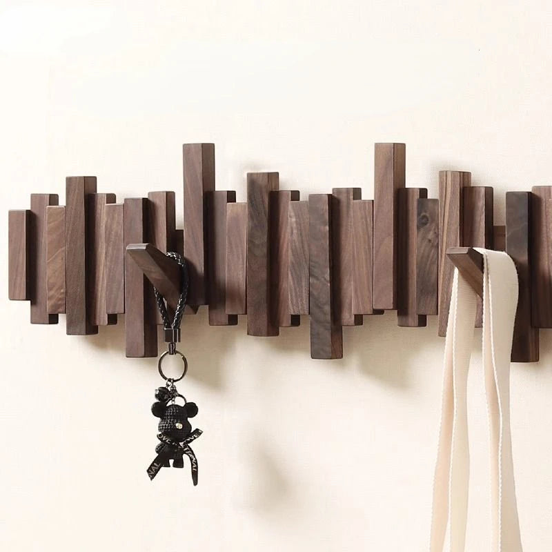 ChandeliersDecor.com-Drying Racks & Hangers-Solid Wood Clothes Hanging Wall Mounted Rack