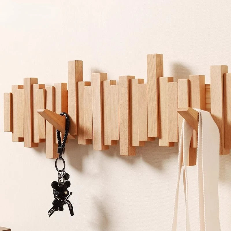 ChandeliersDecor.com-Drying Racks & Hangers-Solid Wood Clothes Hanging Wall Mounted Rack
