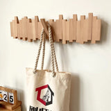 ChandeliersDecor.com-Drying Racks & Hangers-Solid Wood Clothes Hanging Wall Mounted Rack