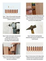 ChandeliersDecor.com-Drying Racks & Hangers-Solid Wood Clothes Hanging Wall Mounted Rack