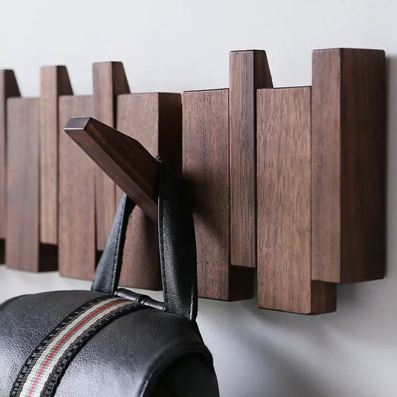 ChandeliersDecor.com-Drying Racks & Hangers-Solid Wood Clothes Hanging Wall Mounted Rack