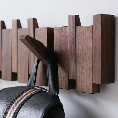 ChandeliersDecor.com-Drying Racks & Hangers-Solid Wood Clothes Hanging Wall Mounted Rack