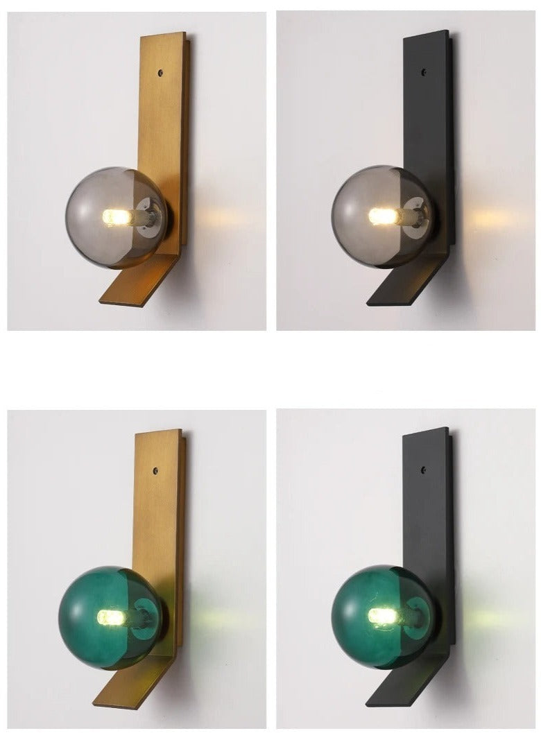 ChandeliersDecor.com-Wall Lights-Soot Glass Bedroom Bedside Wall Lamps