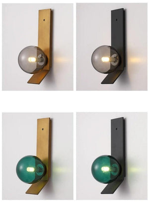 ChandeliersDecor.com-Wall Lights-Soot Glass Bedroom Bedside Wall Lamps