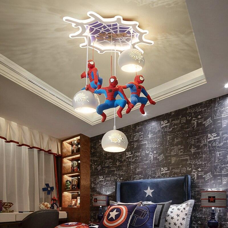 ChandeliersDecor.com-Kids Room Nursery Lighting-Spiderman Pendant Light - Art Deco Lighting for Kids Room
