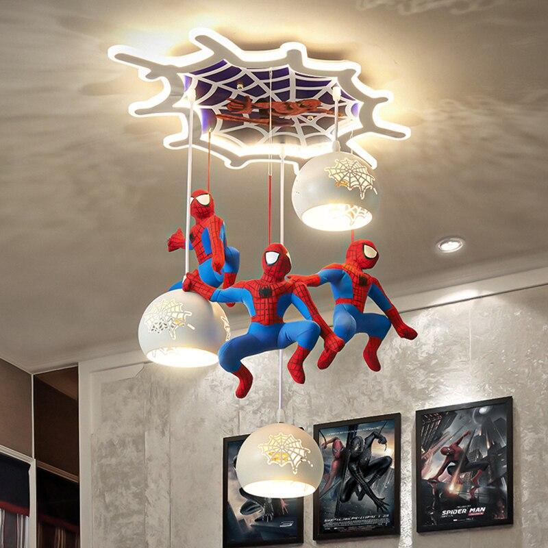 ChandeliersDecor.com-Kids Room Nursery Lighting-Spiderman Pendant Light - Art Deco Lighting for Kids Room
