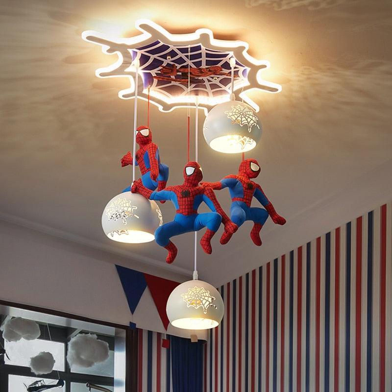 ChandeliersDecor.com-Kids Room Nursery Lighting-Spiderman Pendant Light - Art Deco Lighting for Kids Room