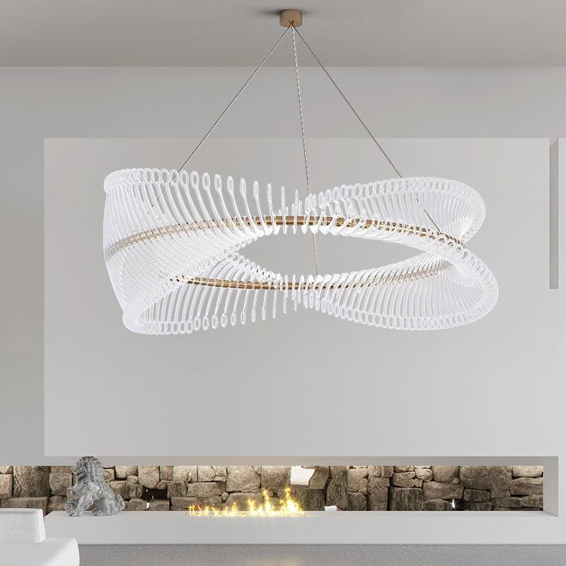 ChandeliersDecor.com-Chandeliers-Spiral Acrylic Chandelier: Illuminate with Style