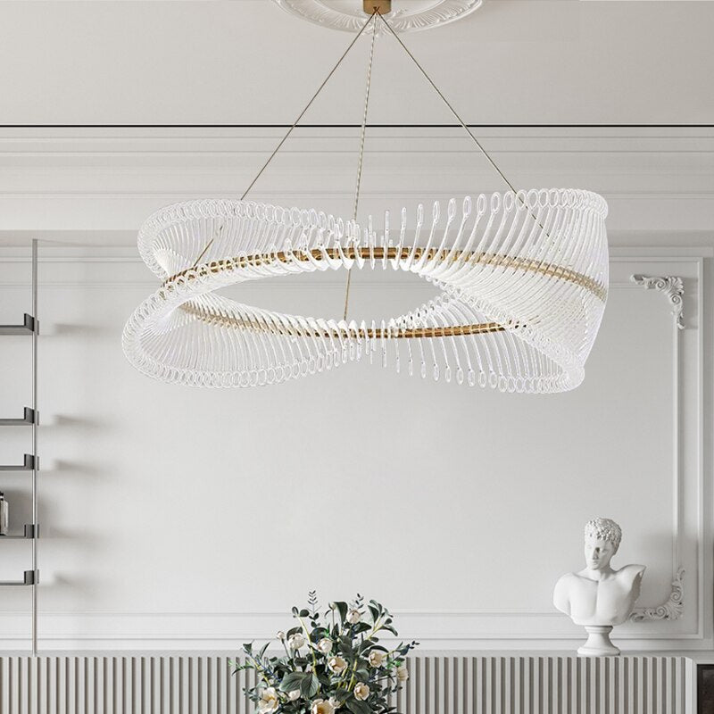 ChandeliersDecor.com-Chandeliers-Spiral Acrylic Chandelier: Illuminate with Style