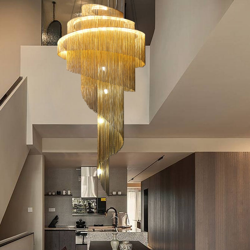 ChandeliersDecor.com-Staircase Chandelier-Spiral Chandelier Chain: Quality and Versatile Solution