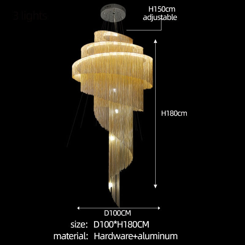 ChandeliersDecor.com-Staircase Chandelier-Spiral Chandelier Chain: Quality and Versatile Solution