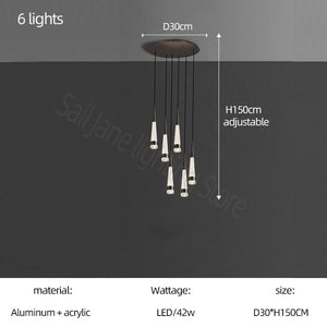 ChandeliersDecor.com-Staircase Chandelier-Spiral Cones: Staircase Chandelier - Elegant Lighting