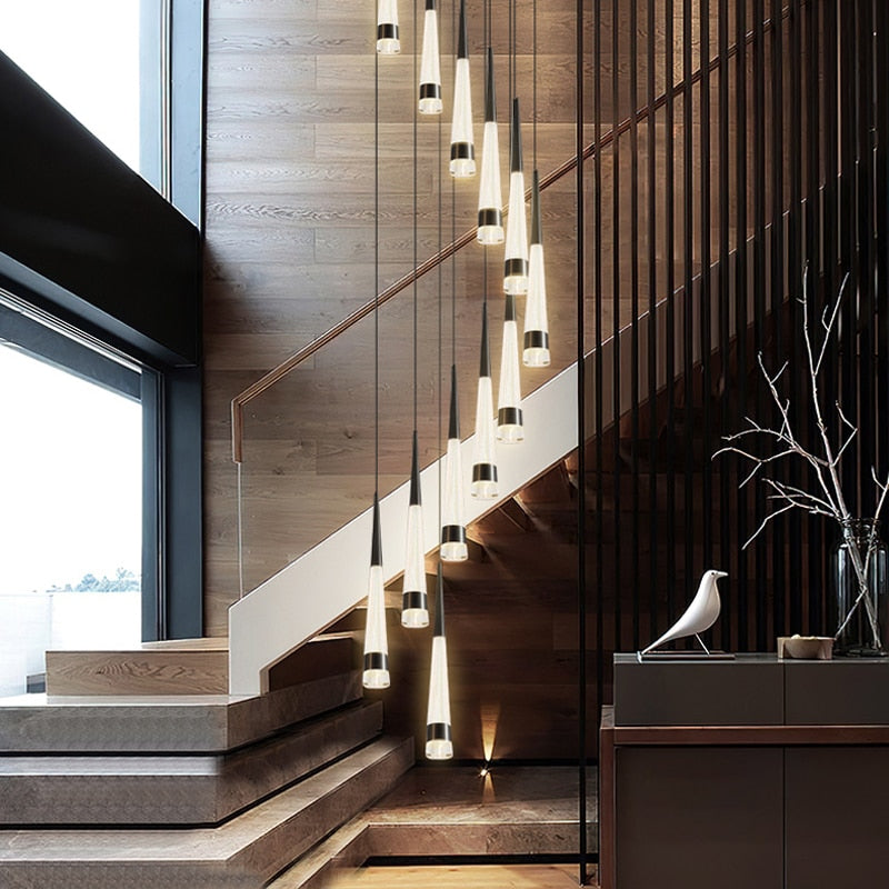 ChandeliersDecor.com-Staircase Chandelier-Spiral Cones: Staircase Chandelier - Elegant Lighting