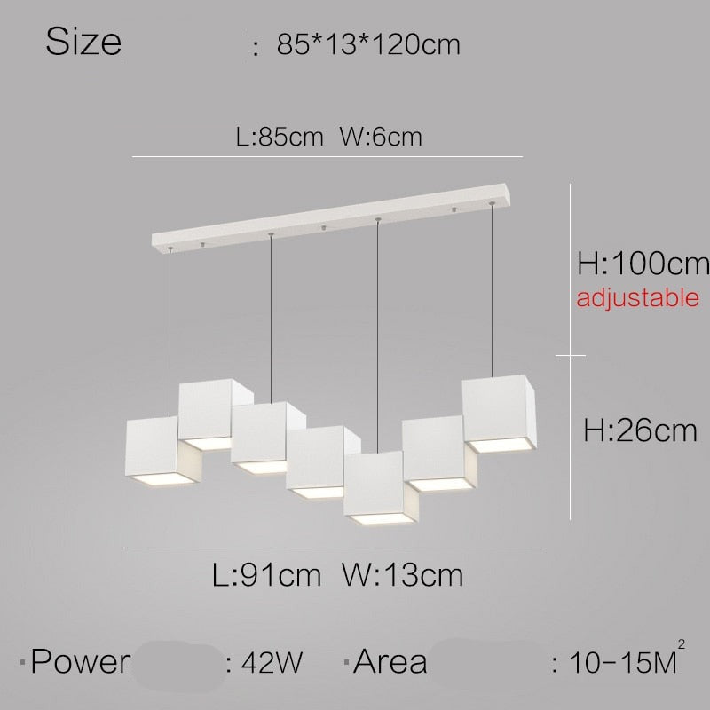 ChandeliersDecor.com-Kitchen Island-Square Blocks Pendant Light