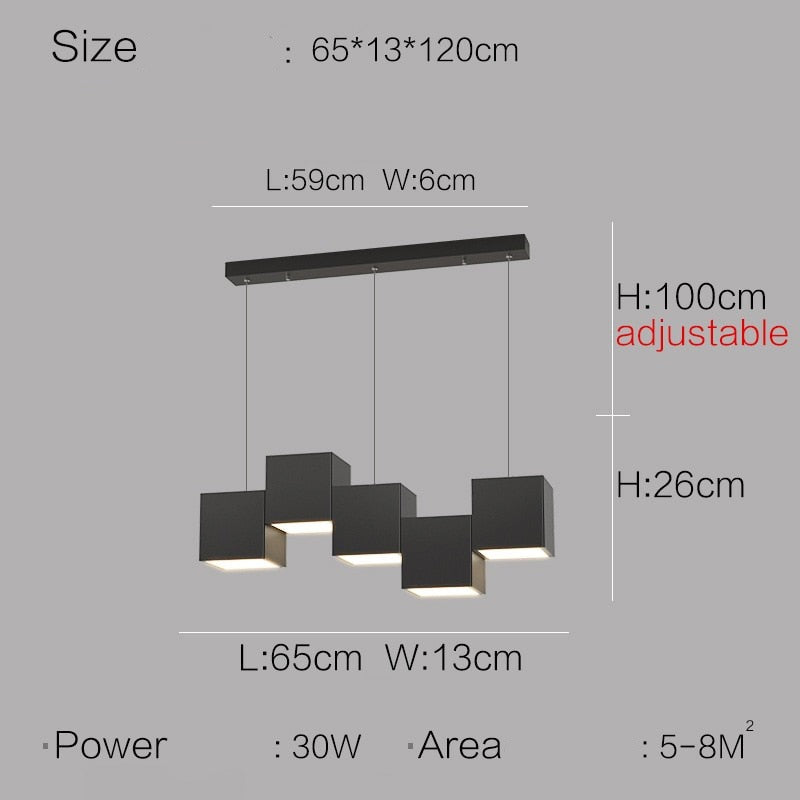 ChandeliersDecor.com-Kitchen Island-Square Blocks Pendant Light