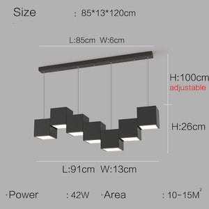 ChandeliersDecor.com-Kitchen Island-Square Blocks Pendant Light