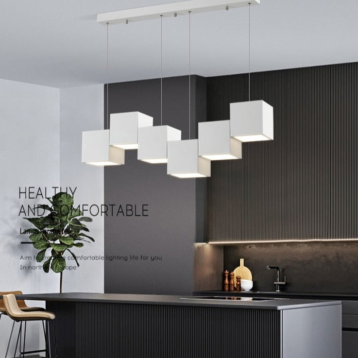 ChandeliersDecor.com-Kitchen Island-Square Blocks Pendant Light
