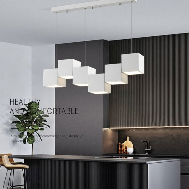 ChandeliersDecor.com-Kitchen Island-Square Blocks Pendant Light