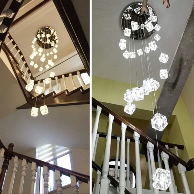 Square Crystal Cubes Chandelier – Exquisite Lighting Fixture-ChandeliersDecor.com