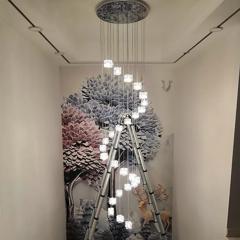 Square Crystal Cubes Chandelier – Exquisite Lighting Fixture-ChandeliersDecor.com
